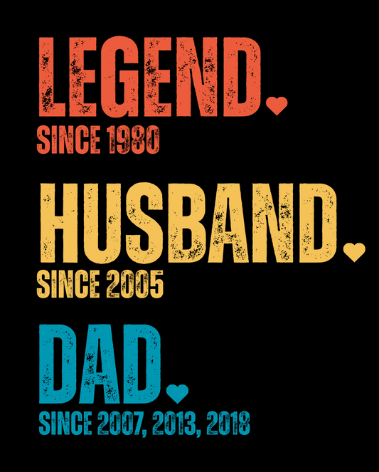 Customized Father's Day T-shirt, Crew Neck T-shirt for Adult